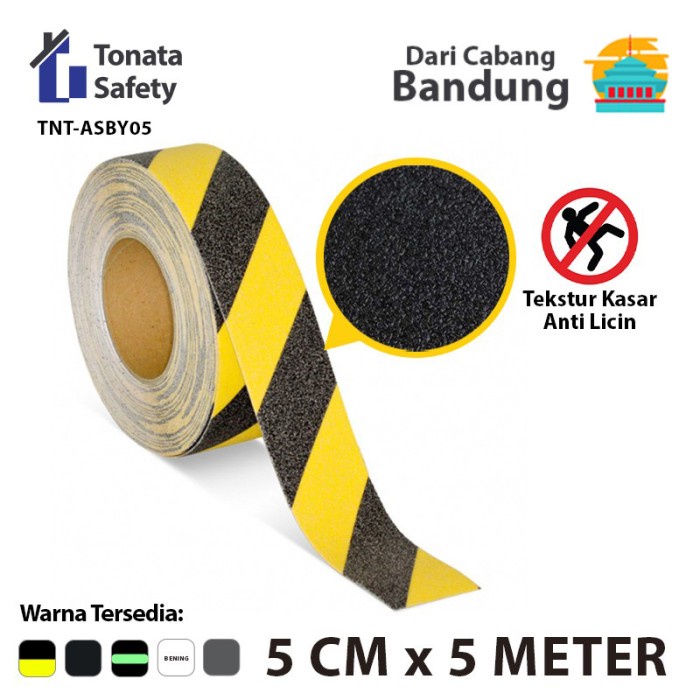 

ATKJaya- Anti Slip Tape / Lakban Anti Licin Kuning Hitam 5 cm x 5 Meter