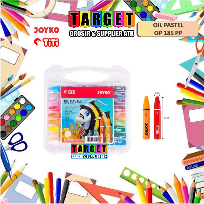 

ATKJaya- CRAYON JOYKO/KENKO TITI 18 WARNA / OIL PASTEL 18 COLORS /KRAYON MINYAK