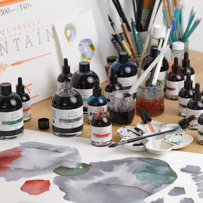 

HERBIN ECLATS WATERCOLOR INK 50 ML DRAWING TINTA CAT AIR KALIGRAFI 2/3