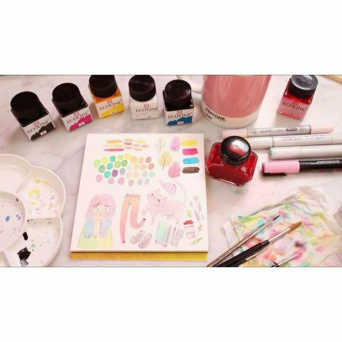 

ROYAL TALENS ECOLINE WATERCOLOR FOUNTAIN PEN REFILL ISI PEN KALIGRAFI