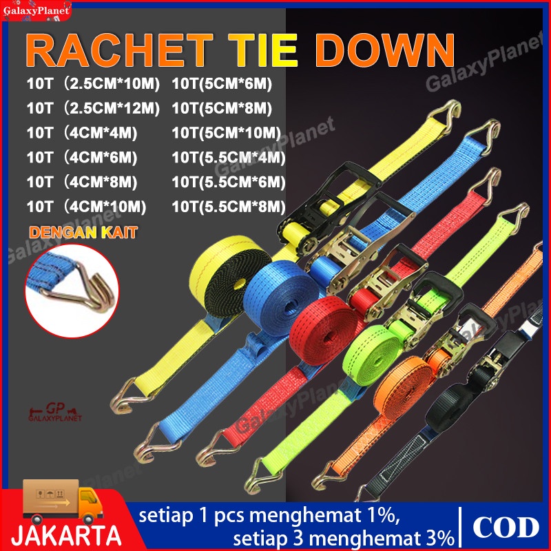 Rachet tie down/4-10 meter Trek belt /10 ton tali sound/tali barang/Track webbing cargo lashing
