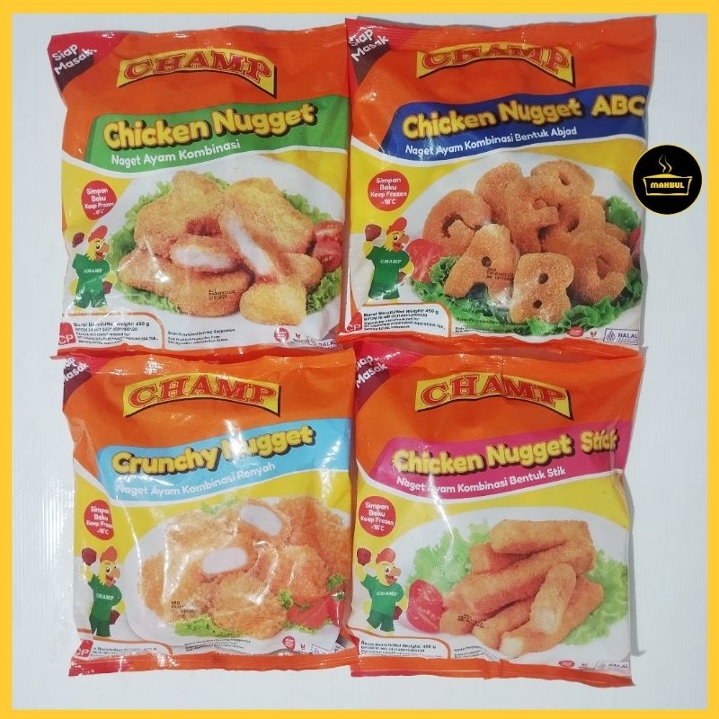 

(NEW) Champ Nugget 450gr Biasa, Stick, ABC, Crunchy Nugget
