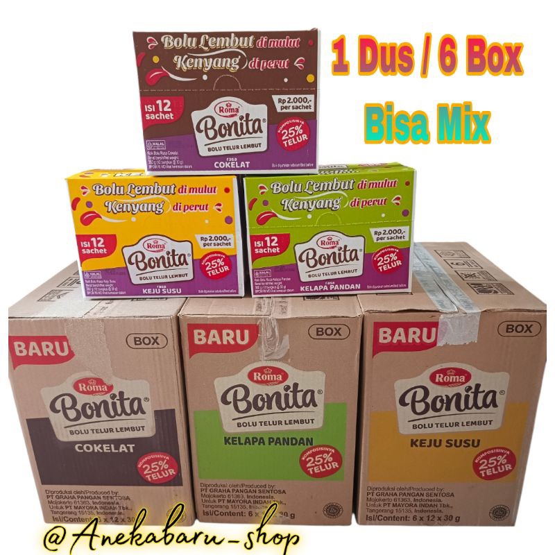 

( 1 DUS / 6 Box ) Bonita Bolu lembut