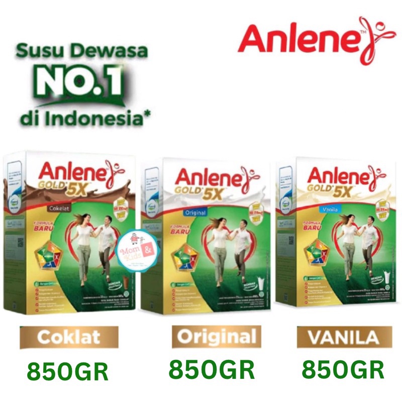 

ANLENE GOLD 5X VANILA ORIGINAL COKLAT 850GR ANLENE GOLD 5 X 850 GR