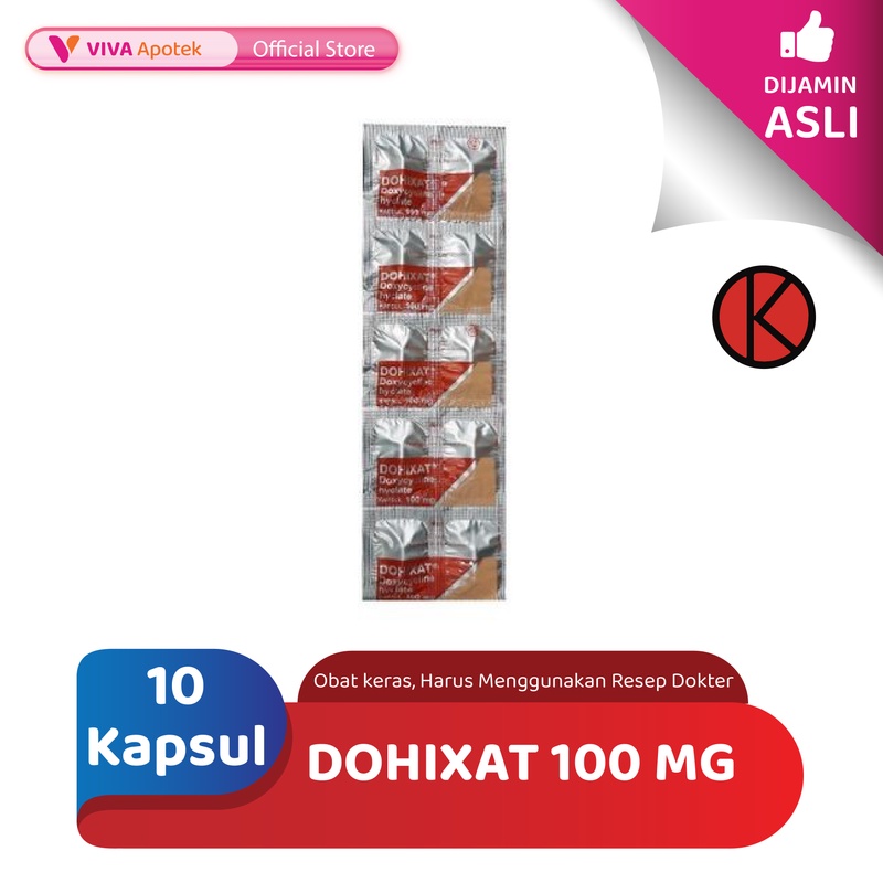 Dohixat 100 mg / Doxycycline / Infeksi Bakteri (10 Kapsul)