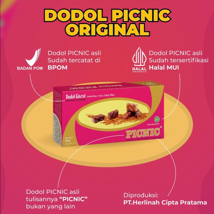 

Dodol Garut Picnic Aneka Rasa Original 250gr Klasik Legendaris Oleh Oleh Khas