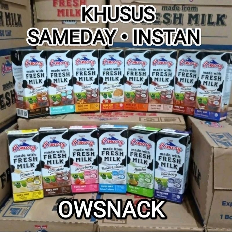 

1 DUS SUSU CIMORY UHT FRESH MILK 250ml / 250 ml 1 KARTON SAMEDAY INSTANT TIRAMISU SALTED CARAMEL