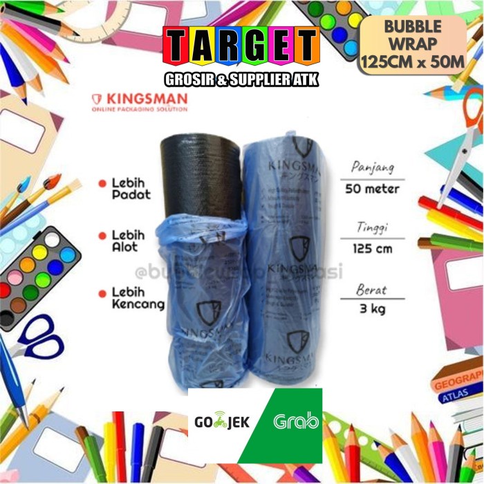 

SOUVEN- Plastik Buble Warp / Bubble Wrap 125cm x 50m / Hitam Putih Gelembung