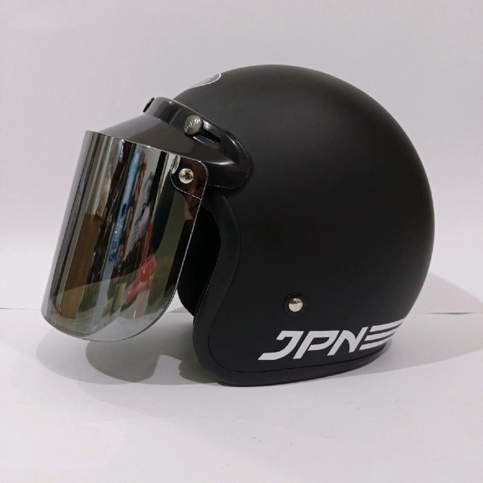 JAYAmart- helm bogo jpn original retro warna hitam doff helm bogo dewasa