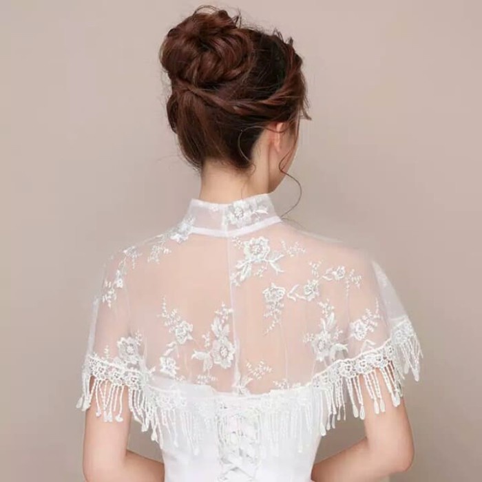 Coba Bolero Pesta Pernikahan Wedding Bolero Lace Wql7