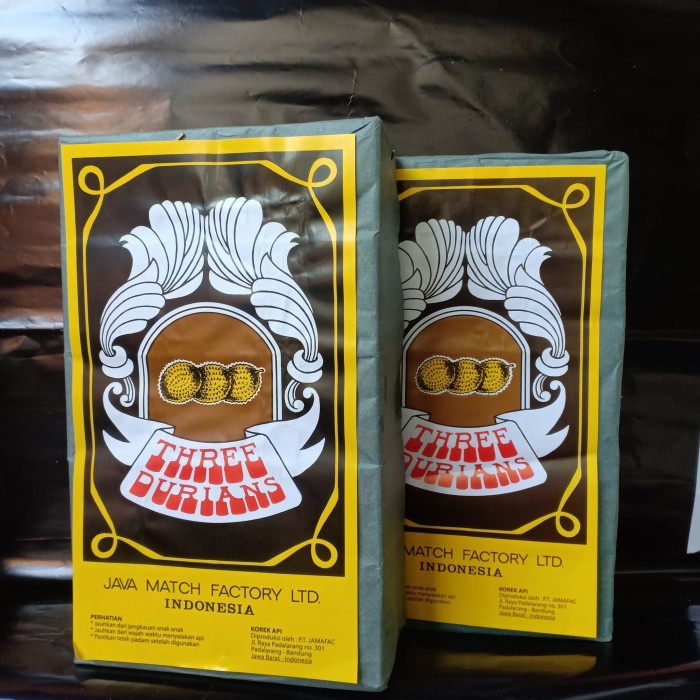 Korek Api Kayu 1 Pack Besar isi 100 Box (Three Durians) nUg