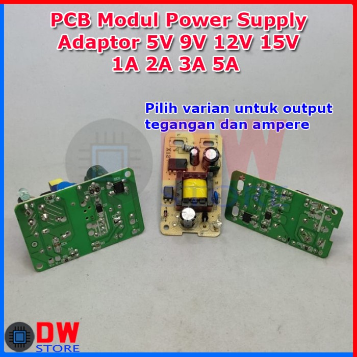 (Good) PCB Modul Power Supply Adaptor 5V 9V 12V 15V 1A 1.5A 2A 3A 3.5A 4A 5A