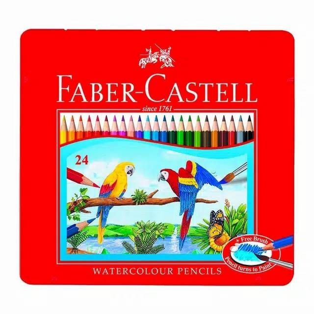 

PENSIL WARNA KALENG FABER CASTELL TIN CASE WATERCOLUR 24