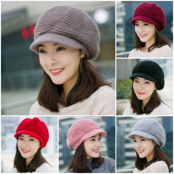 TOPI RAJUT KOREA TOPI HIJAB WANITA MOTIF BARU