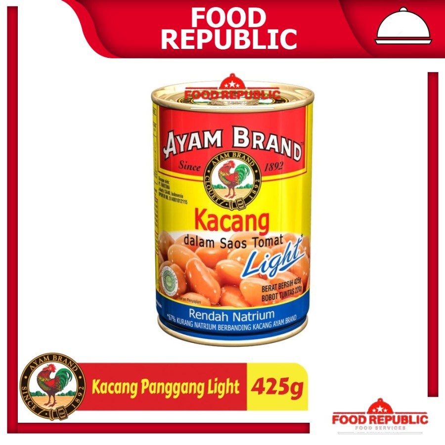 

AYAM BRAND BAKED BEANS 425 GR KACANG SAOS TOMAT LIGHT - ORIGINAL - TOMATO