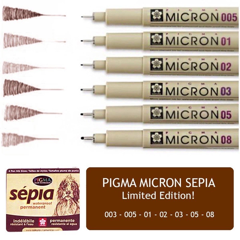 

Sakura Pigma Micron SEPIA Drawing Pen Tinta Coklat Brown