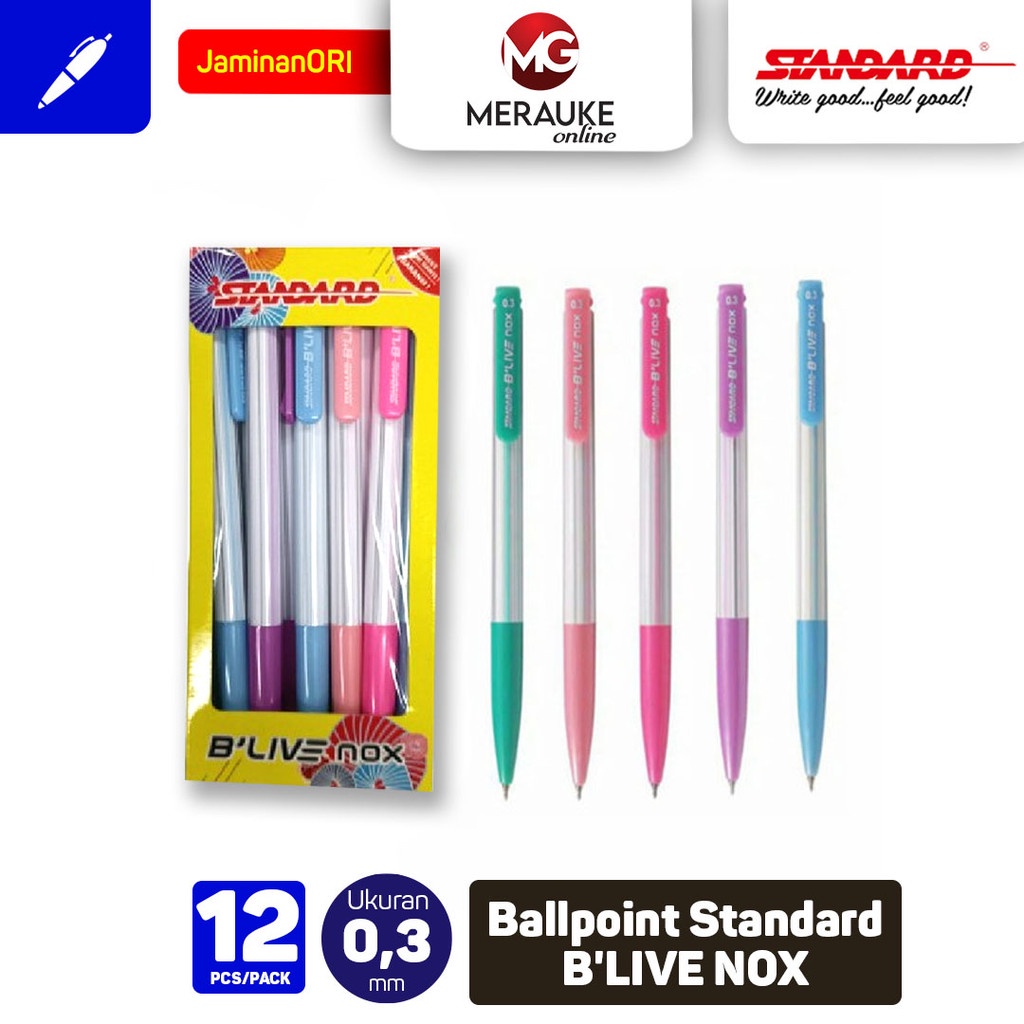 

Ballpoint Standard B'LIVE NOX 0.3 - Hitam 12 Pcs