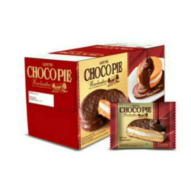 

HJ Lotte Choco Pie Marshmallow Box 1 Pack Isi 12 pcsx28gr R