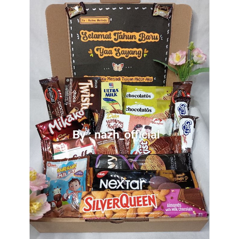 

HJ Hampers Snack Box Ulang Tahun / wisuda / anniversary/ PAKET COKLAT