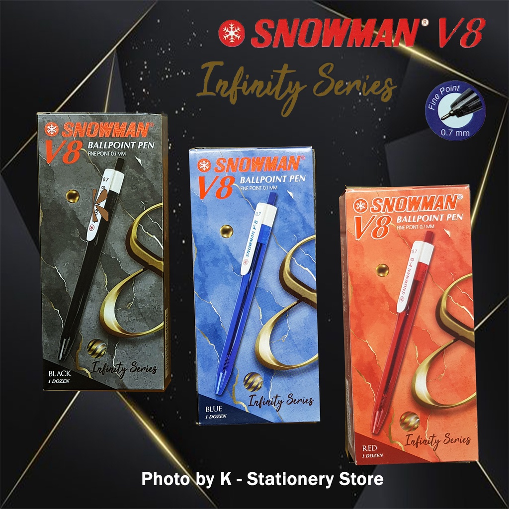 

[Lusin] Bolpen Snowman Ballpoint Pen V-8 Infinity Series [Lusin]