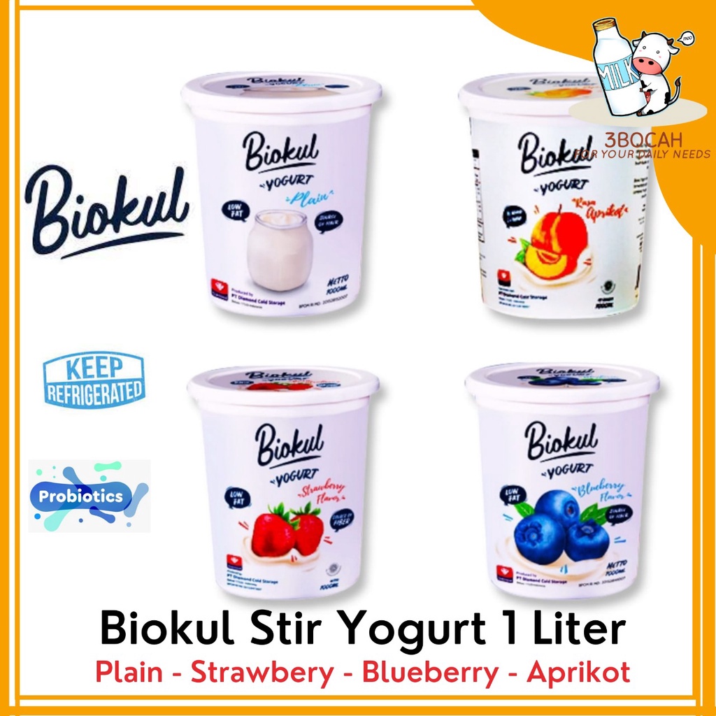 

Biokul Stir Yogurt Plain / Blueberry / Strawberry 1000 ml 1L dari Diamond