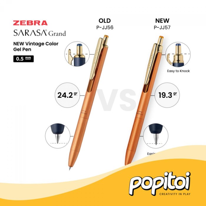 

[tmr] - Zebra Sarasa Grand Vintage 0.3 0.5 mm Retro Color Gel Pen Pulpen Bolpoin Luxury