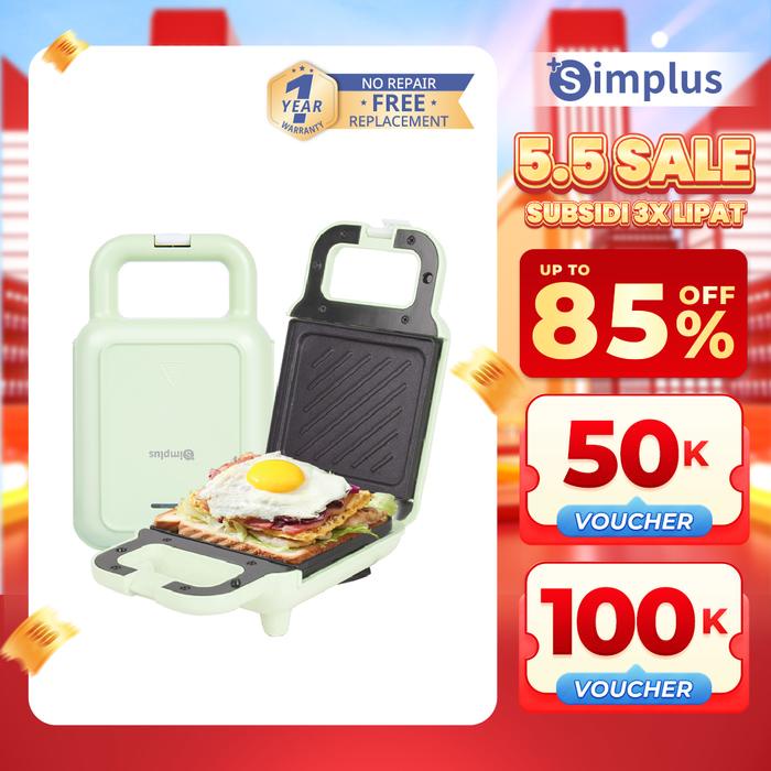 

..... Guncang 5.5 Subsidi 3X LipatSimplus Sandwich Maker Multifungsi Low Watt Putih/Pink/Hijau/Cream