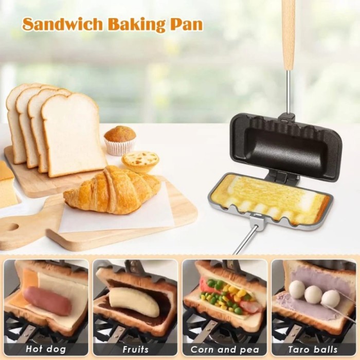 

..... Sandwich Frying Pan Pembuat Roti Bakar Pemanggang Roti Alumunium Anti Lengket