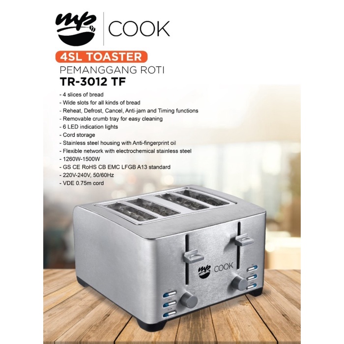 

..... Mayaka Premium Toaster 4 Slice Panggangan Roti 4 Slot Tr 3012 Tf
