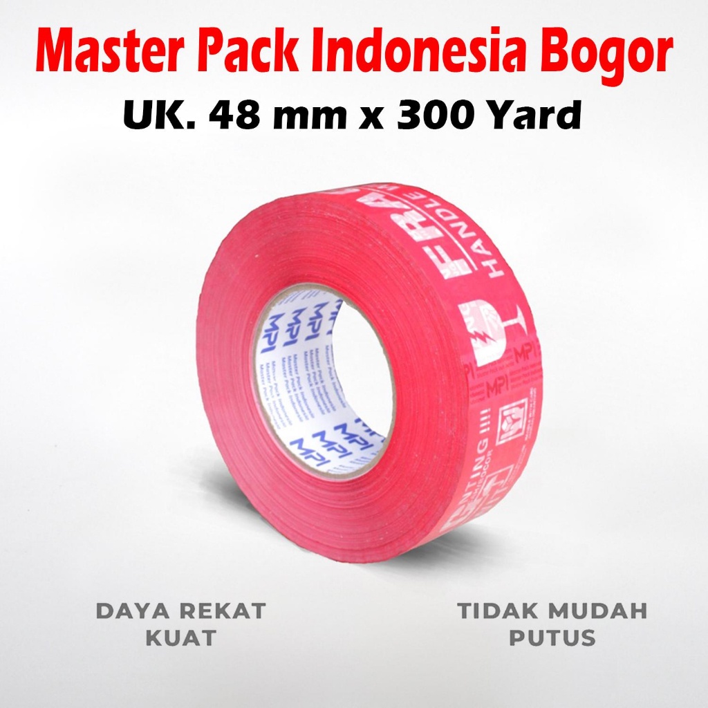 

Lakban Fragile Merah - Lakban Fragile Putih JUMBO 48mm x 300 Yard Handle With Care Jangan Dibanting