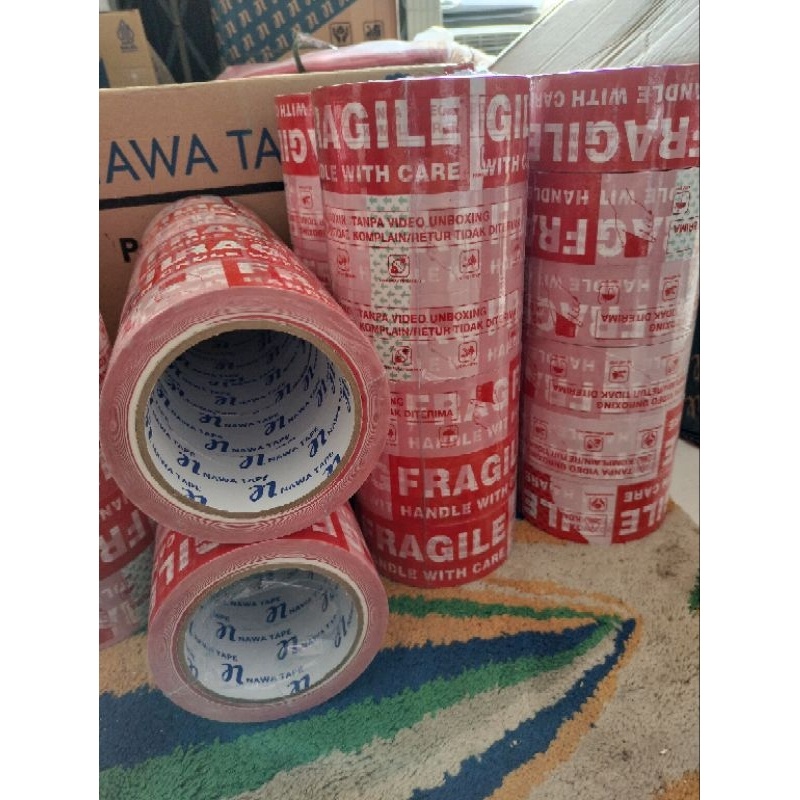 

Lakban Fragile Video Amboxing 45X100Yard Fragile Merah Putih 100Yard & 72Yard