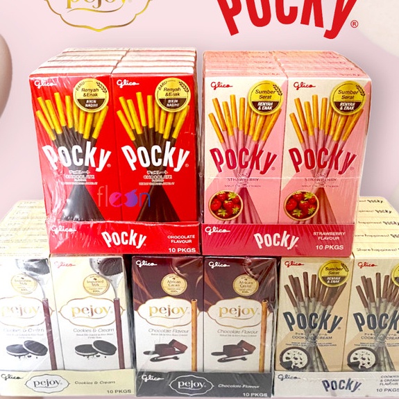 

HJ Glico POCKY Coklat Stick Half Size Pejoy Coklat Cookies Half Snack Impor Halal 1 Pack Isi 10 Pcs