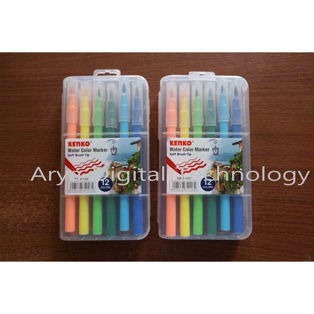 

Soft Brush Tip Water Color Marker 12 Warna Kenko Murah Bagus Original