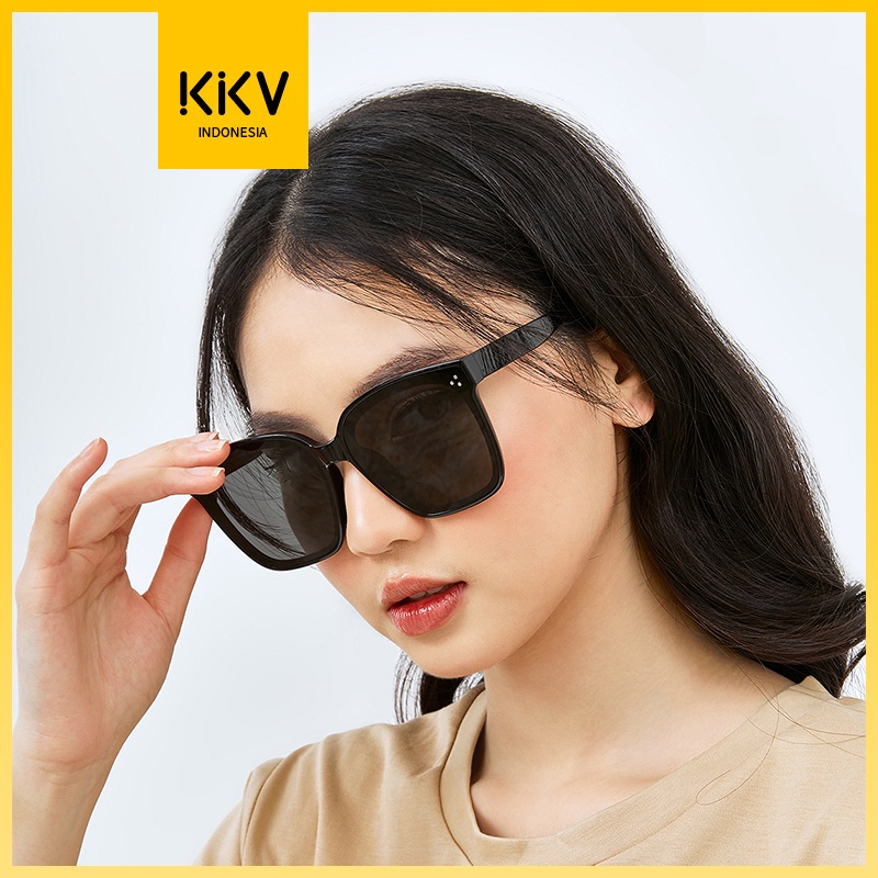 ACCMT- kkv cool black sunglasses Wanita Kekinian Anti UV Anti Silau Kacamata Hitam Kotak Oversized