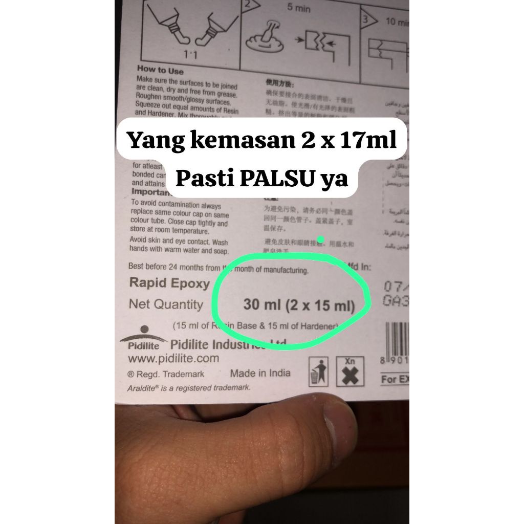 

araldite biru 2 x 15 ml made in india produksi 2023 bulan 7 original pilidite industries original
