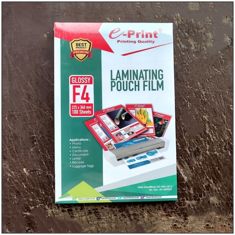 

1 Pak Plastik Laminating A4 / F4 Isi 100 Lembar EPRINT ( Packing Aman )