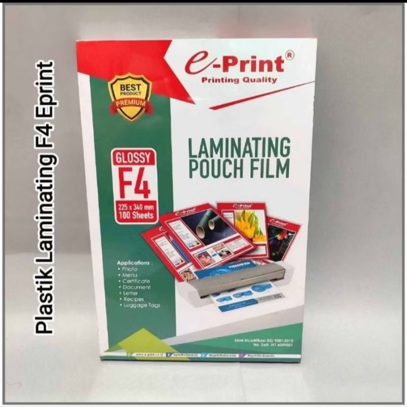 

50 Pcs Plastik Laminating F4 /A4 Eprint