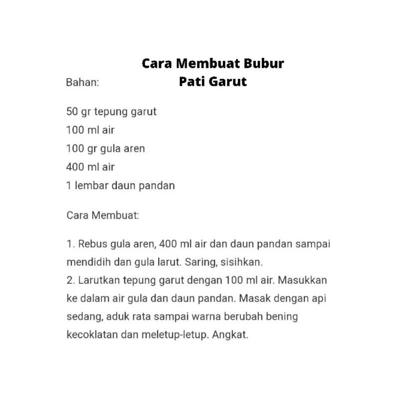 

HJ PROMO TEPUNG PATI GARUT/TEPUNG IRUT ASLI / PATI ASAM LAMBUNG/ANGKRIK /ARROWROOT