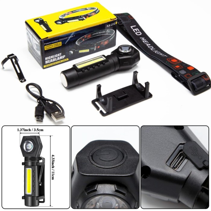 Senter Kepala Senter Tangan Magnet COB KX 212 - HeadLamp COB Magnet