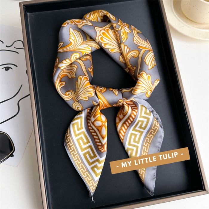Terlaris Syal Wanita Sutra Halus 70x70 Motif Turki / Syal Dasi Seragam Wanita / Neck Scarf Woman