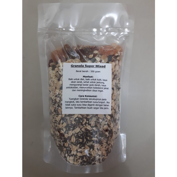 

Healthy Granola Super Mixed 500 gram ( Walnut, Chia seed, Gojiberry )