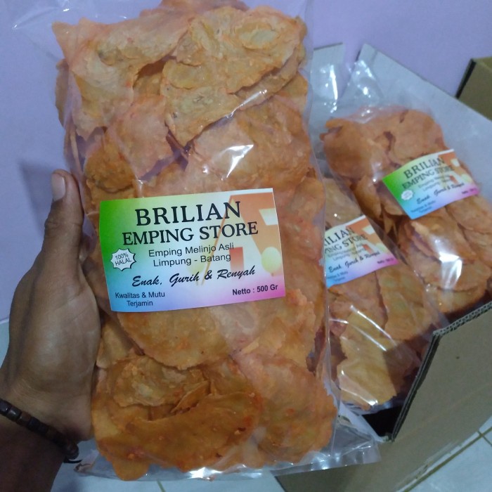 

Emping Pecahan Jumbo Pedas Manis Mentah Kemasan 500 Gram