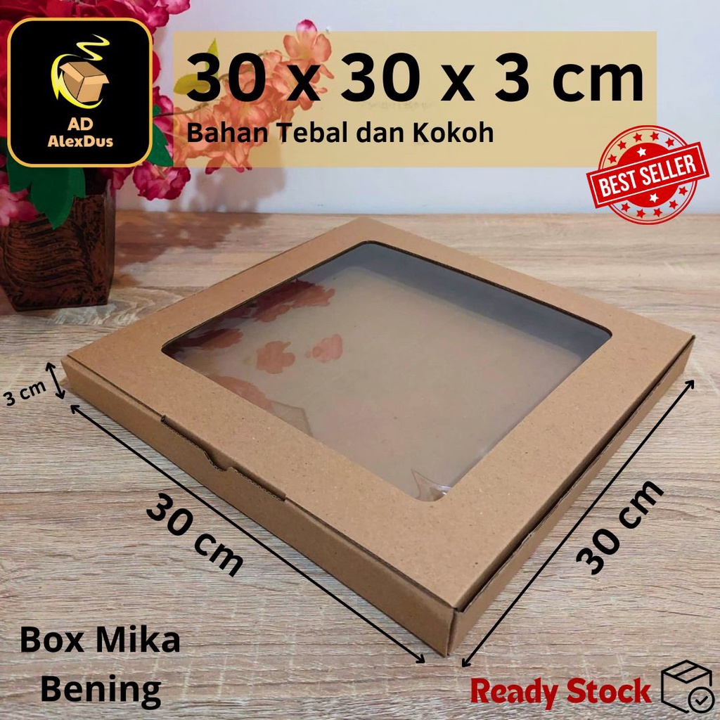 

Kardus Mika 30 x 30 x 3 cm Model Diecut | Kotak Box Dus Hampers Kue Snack Parcel