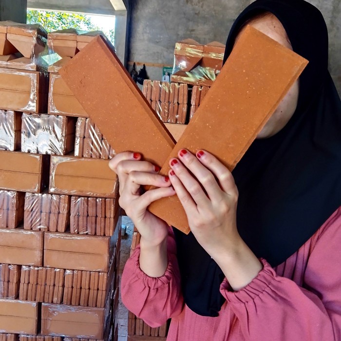 bata tempel terakota , bata merah expose , batu alam tempel bevel