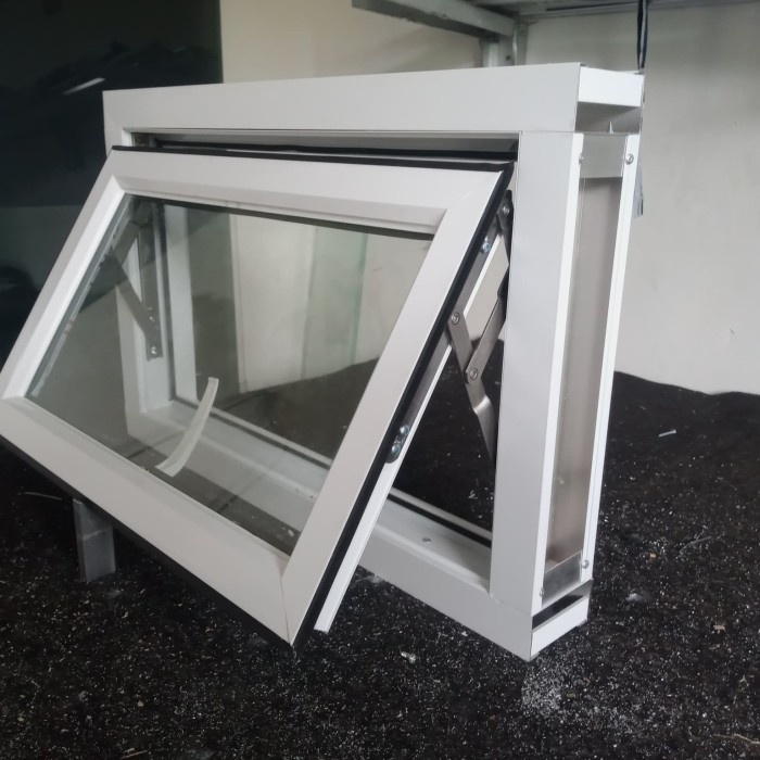 kusen jendela aluminium 1 set lengkap 40x60 kamar mandi
