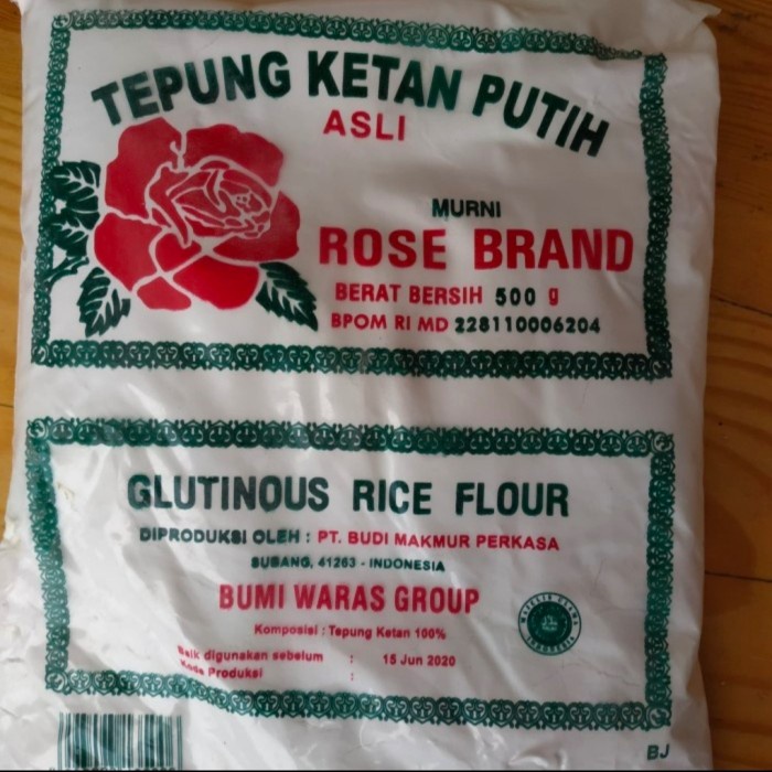 

tepung ketan putih rose brand 1 dus