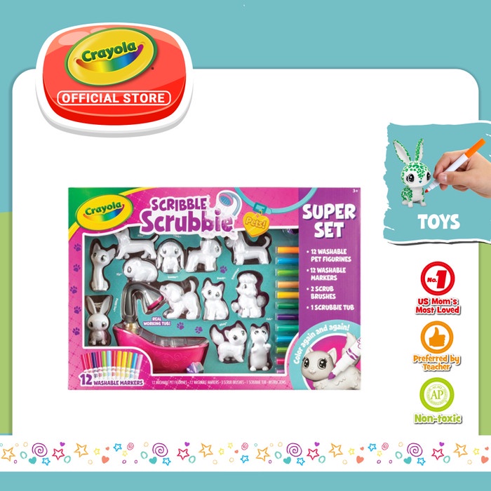 

TERBARU! CRAYOLA Scribble Scrubbie Pets Super Set Art Set