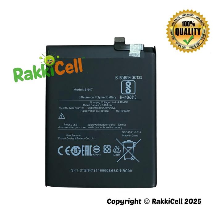 Baterai For Hp Mi A2 Lite / BN47 - Batrai Batery Battery Batre Battre Batrei Batere Hp hape RK2