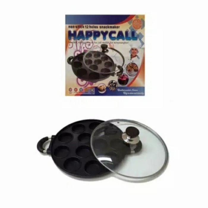 Wajan Teflon Cetakan Kue Martabak Telur Mini Happy Call Pan 7-8 Lubang Loyang - Asli