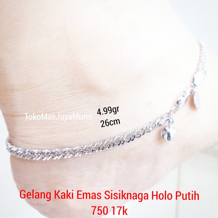 Gelang emas Kaki sisik naga Hollo Putih 750